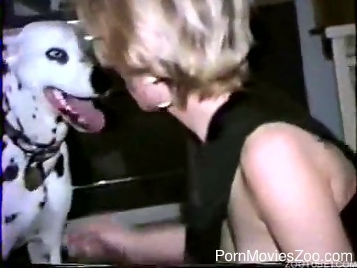 Incredibly Hung Dog Sex Woman - Passionate retro zoo fuck video with blonde MILFs
